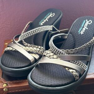 Skechers Women's Bronze Wedge Sandals